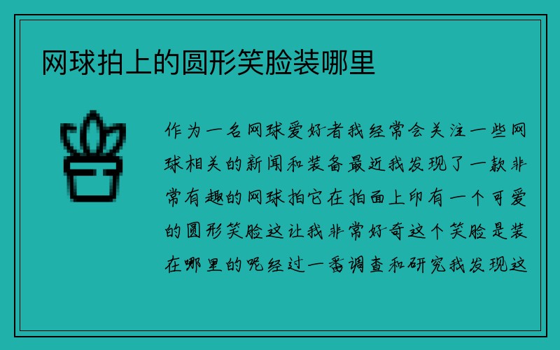 网球拍上的圆形笑脸装哪里