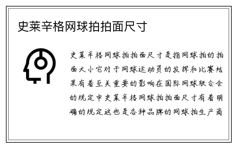 史莱辛格网球拍拍面尺寸