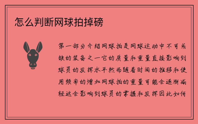 怎么判断网球拍掉磅